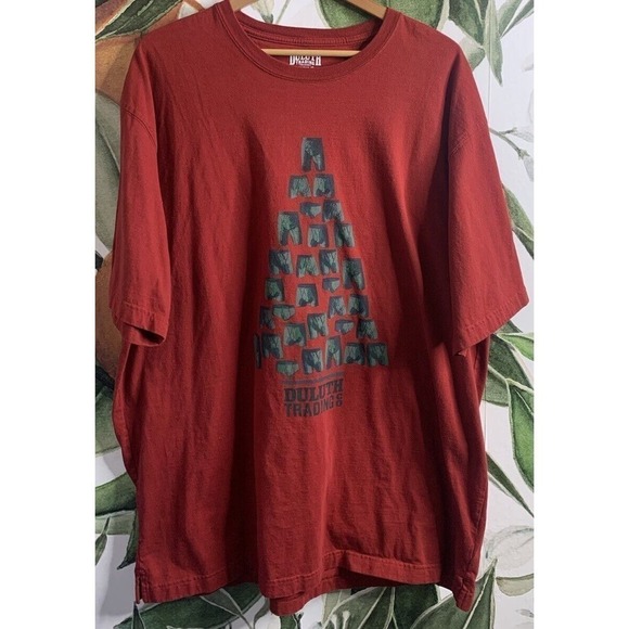 Duluth Trading Co Mens XL Red Longtail Short Sleeve Tee Shirt 100% Cotton - Picture 1 of 5